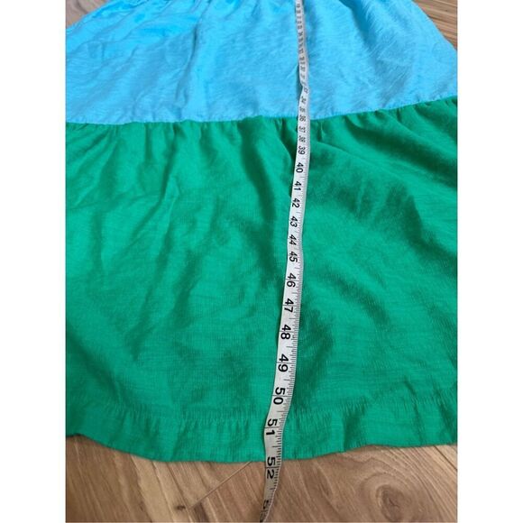 J. Jill Color Block Tier Maxi Tank Dress Blue Green Rayon Pockets Sz 2X - Picture 9 of 9